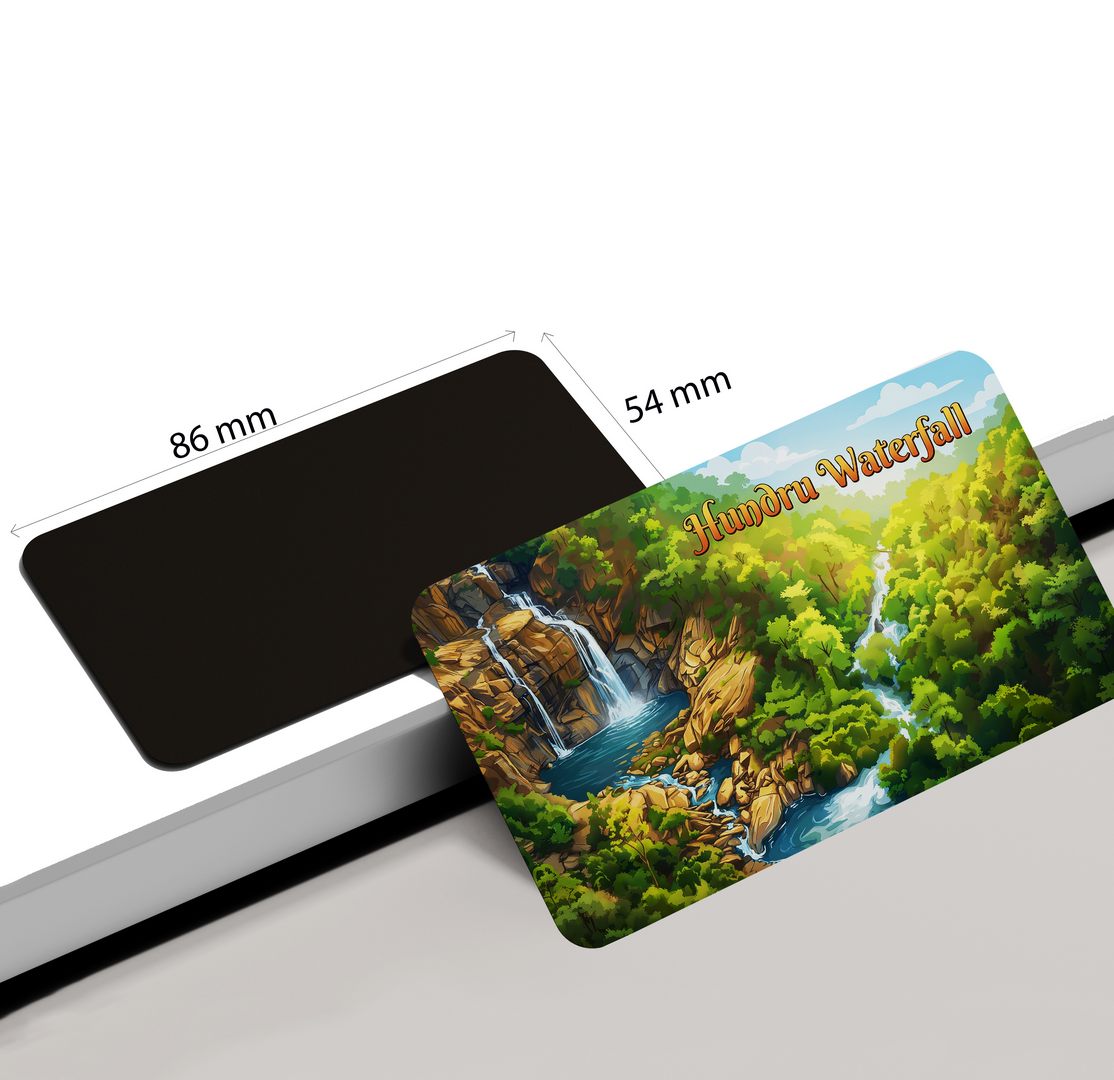 dhcrafts Rectangular Fridge Magnet Multicolor Jharkhand Hundru Waterfall Design Pack of 1 (8.6cm x 5.4cm)
